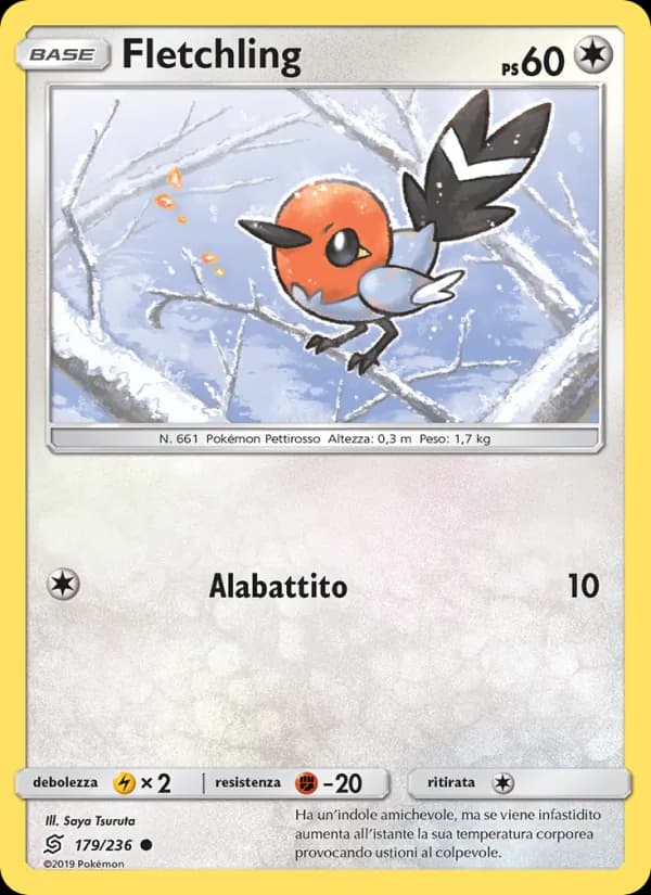 Fletchling card in Italian