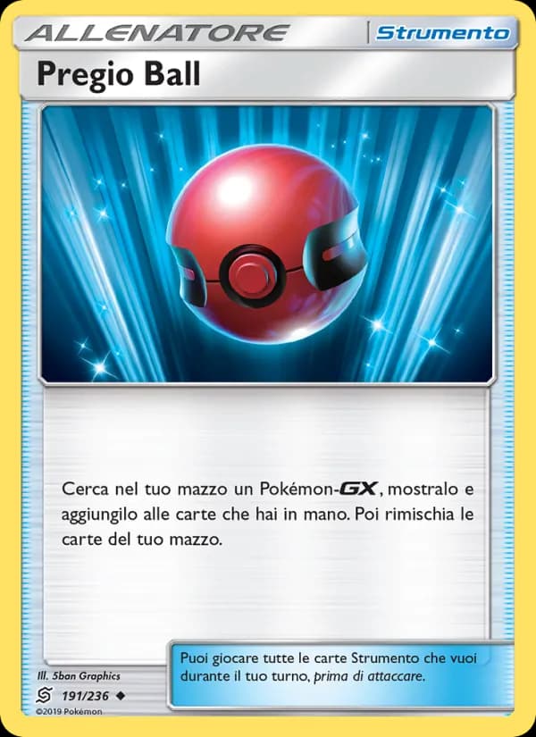 Pregio Ball card in Italian