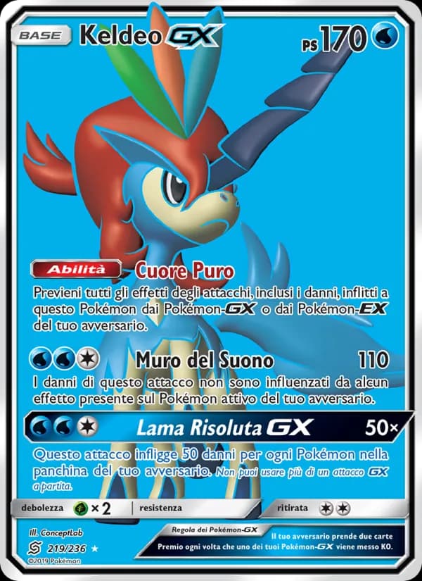 Keldeo GX card in Italian