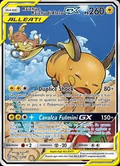 Raichu e Raichu di Alola GX card in Italian