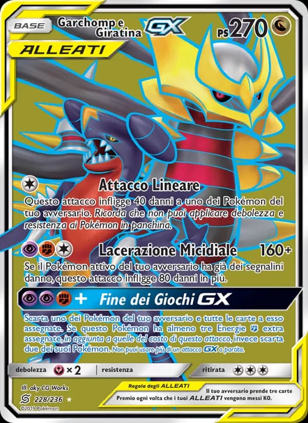 Garchomp e Giratina GX card in Italian