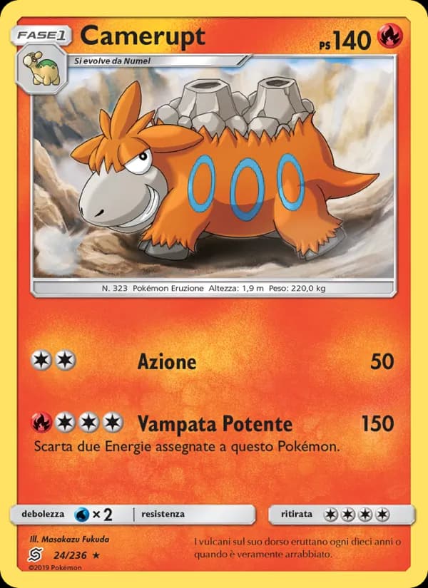 Camerupt card in Italian