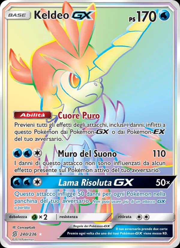 Keldeo GX card in Italian