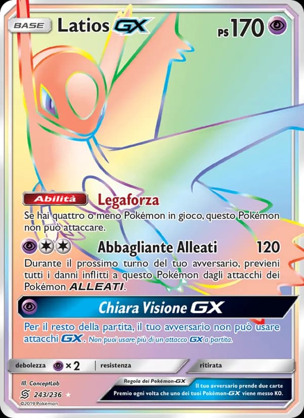 Latios GX card in Italian