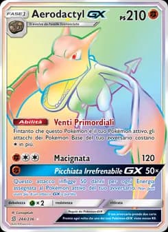 Aerodactyl GX card in Italian