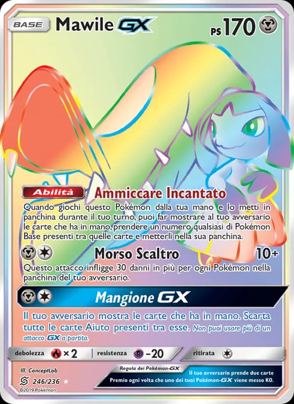 Mawile GX card in Italian