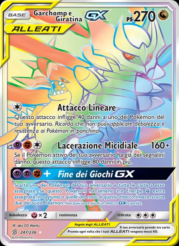 Garchomp e Giratina GX card in Italian