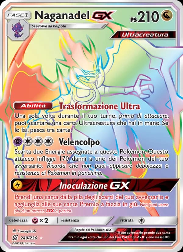 Naganadel GX card in Italian