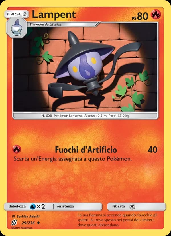 Lampent card in Italian