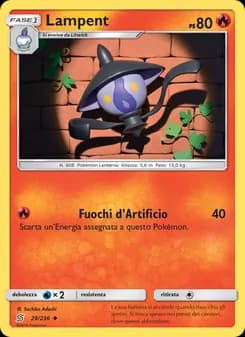 Lampent card in Italian