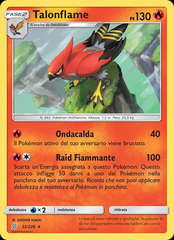Talonflame card in Italian