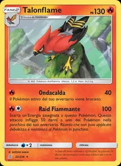 Talonflame card in Italian