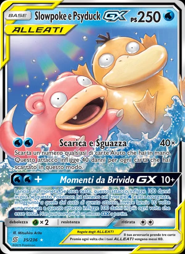 Slowpoke e Psyduck GX card in Italian