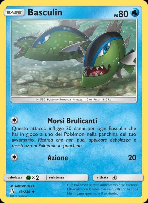 Basculin card in Italian