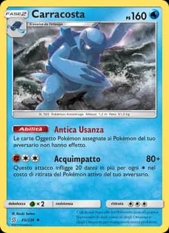 Carracosta card in Italian