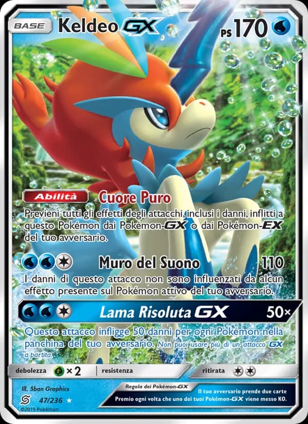 Keldeo GX card in Italian