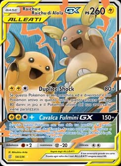Raichu e Raichu di Alola GX card in Italian