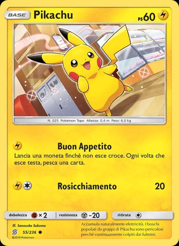Pikachu card in Italian