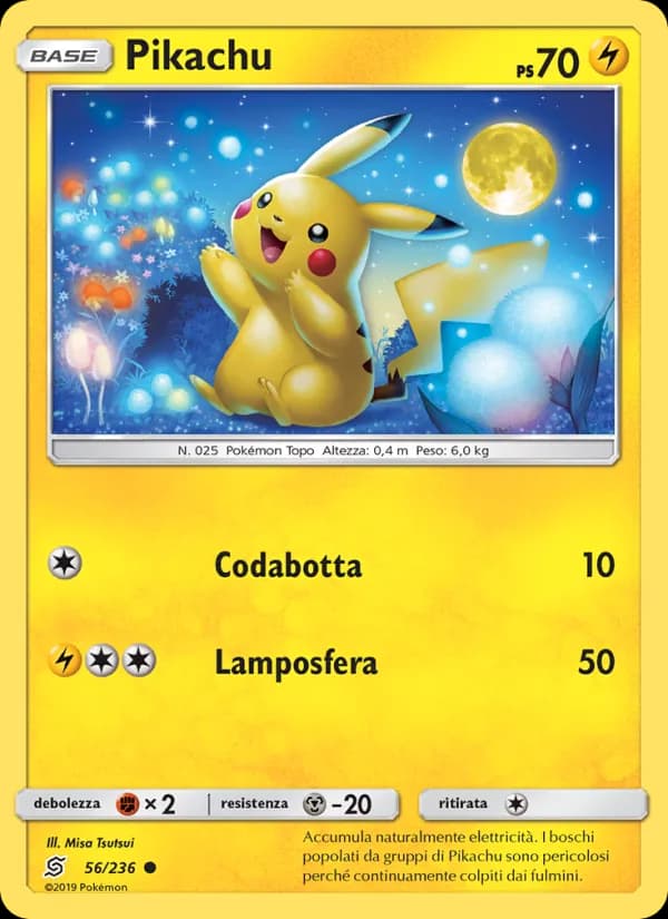 Pikachu card in Italian