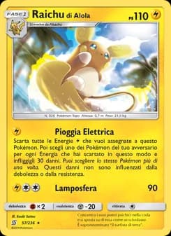 Raichu di Alola card in Italian