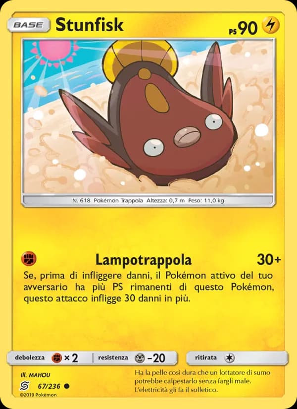 Stunfisk card in Italian