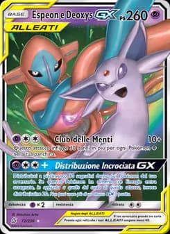 Espeon e Deoxys GX card in Italian