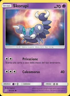Skorupi card in Italian