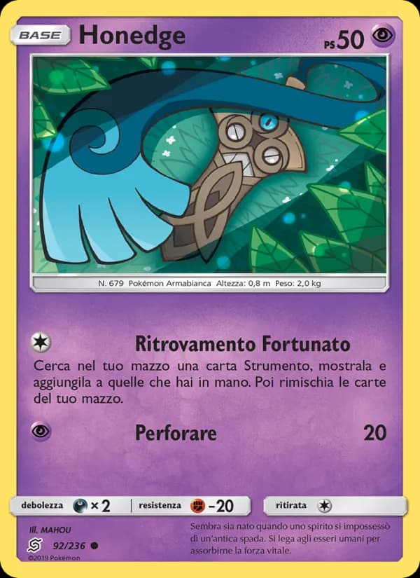 Honedge card in Italian