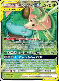 Venusaur e Snivy GX card in Italian