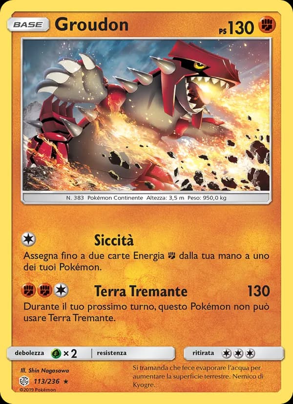 Groudon card in Italian