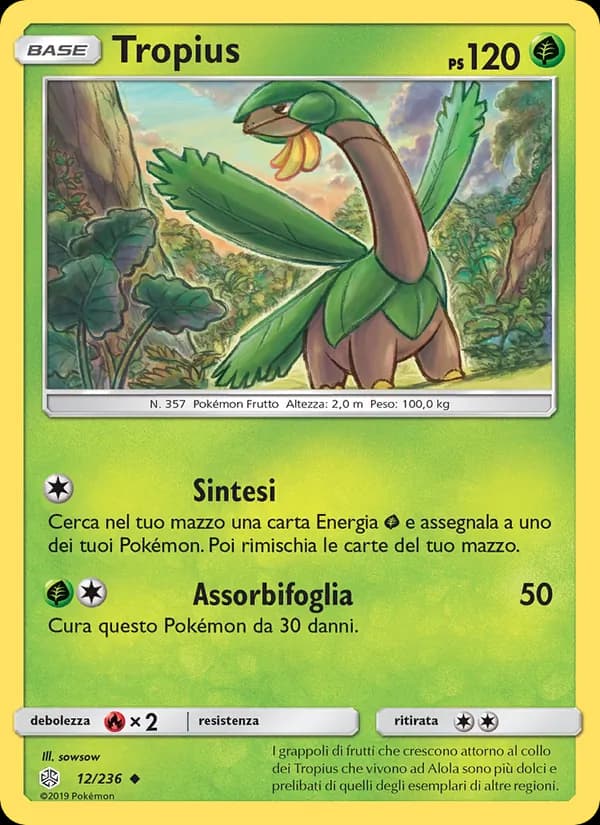 Tropius card in Italian