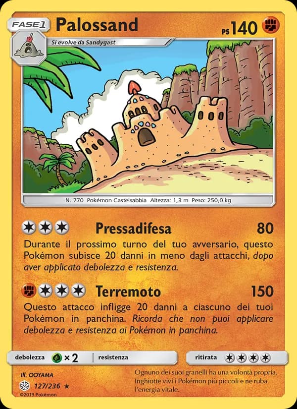 Palossand card in Italian