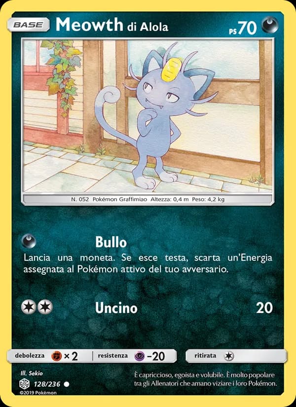 Meowth di Alola card in Italian