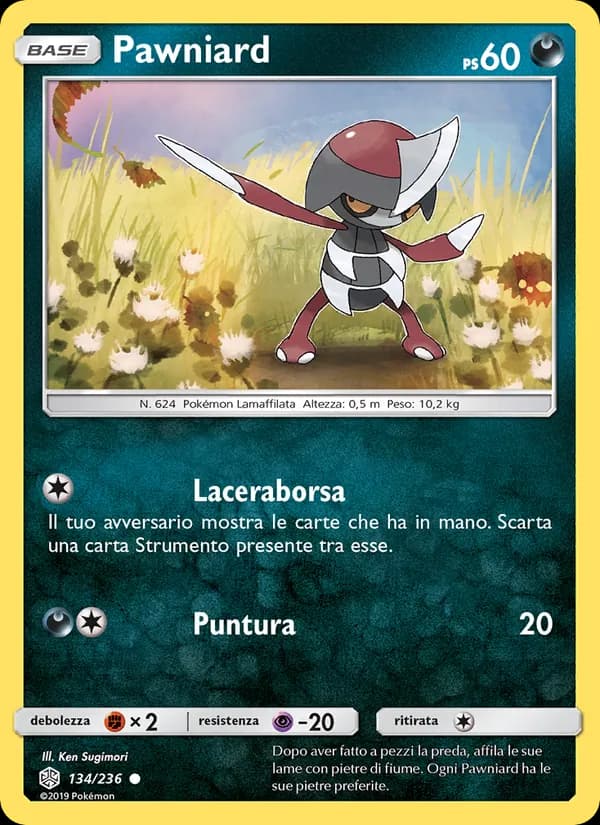 Pawniard card in Italian