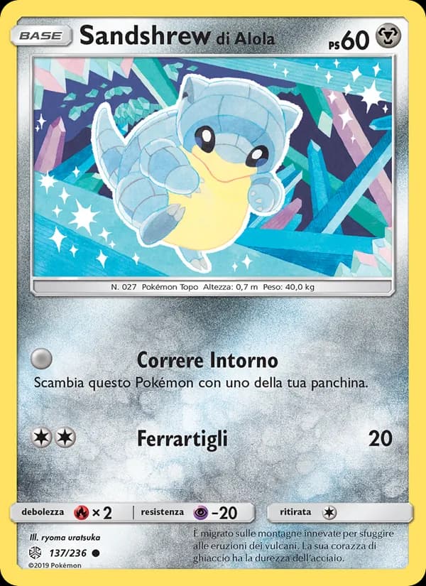 Sandshrew di Alola card in Italian