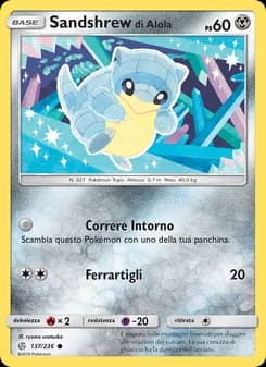 Sandshrew di Alola card in Italian