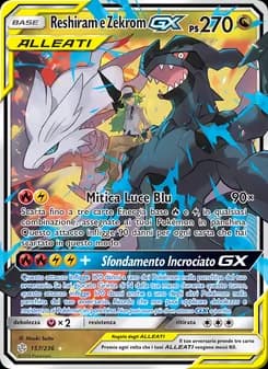 Reshiram e Zekrom GX card in Italian