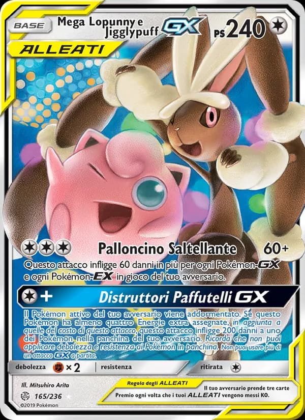 Mega Lopunny e Jigglypuff GX card in Italian