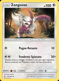 Zangoose card in Italian