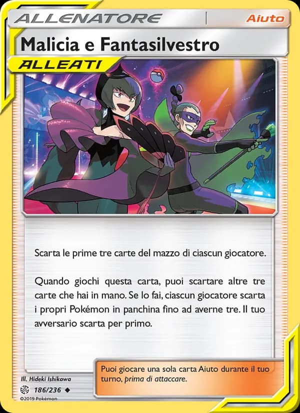 Malicia e Fantasilvestro card in Italian