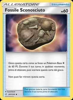 Fossile Sconosciuto card in Italian