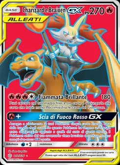 Charizard e Braixen GX card in Italian