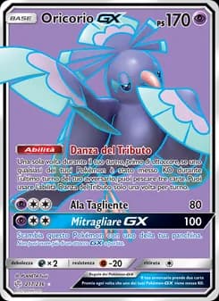 Oricorio GX card in Italian