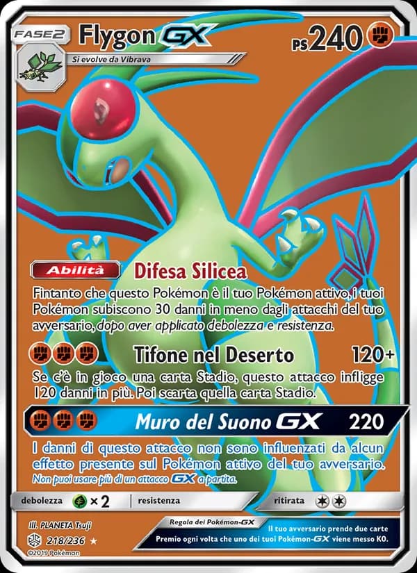 Flygon GX card in Italian