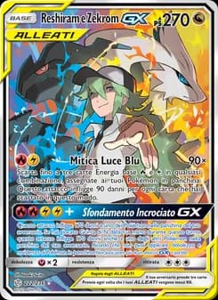 Reshiram e Zekrom GX card in Italian