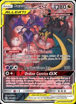 Naganadel e Guzzlord GX card in Italian