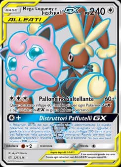 Mega Lopunny e Jigglypuff GX card in Italian