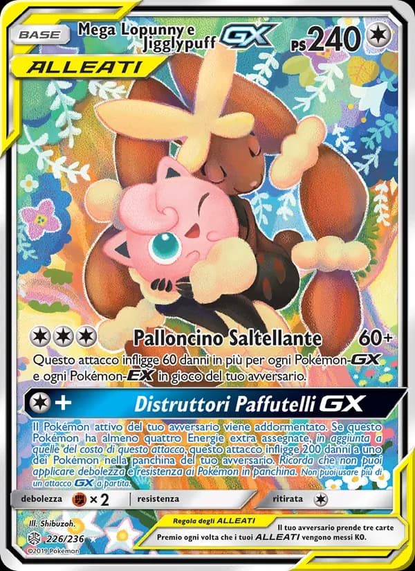 Mega Lopunny e Jigglypuff GX card in Italian