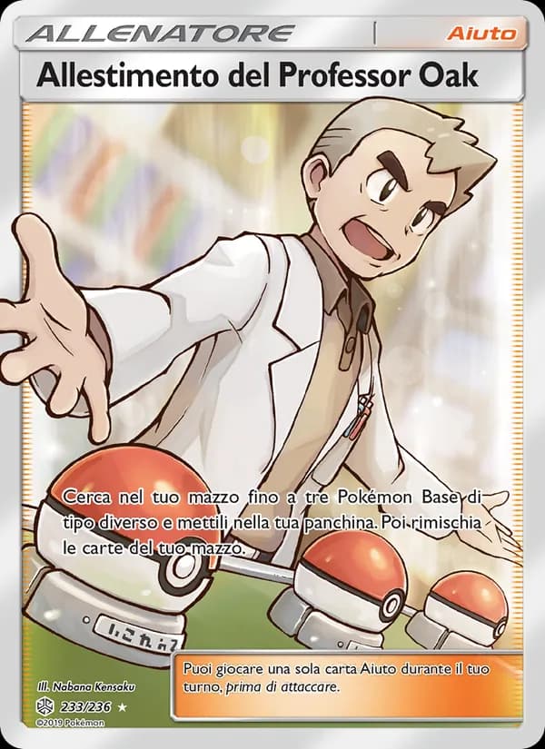 Allestimento del Professor Oak card in Italian