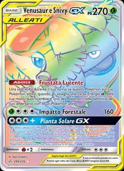 Venusaur e Snivy GX card in Italian